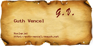 Guth Vencel névjegykártya